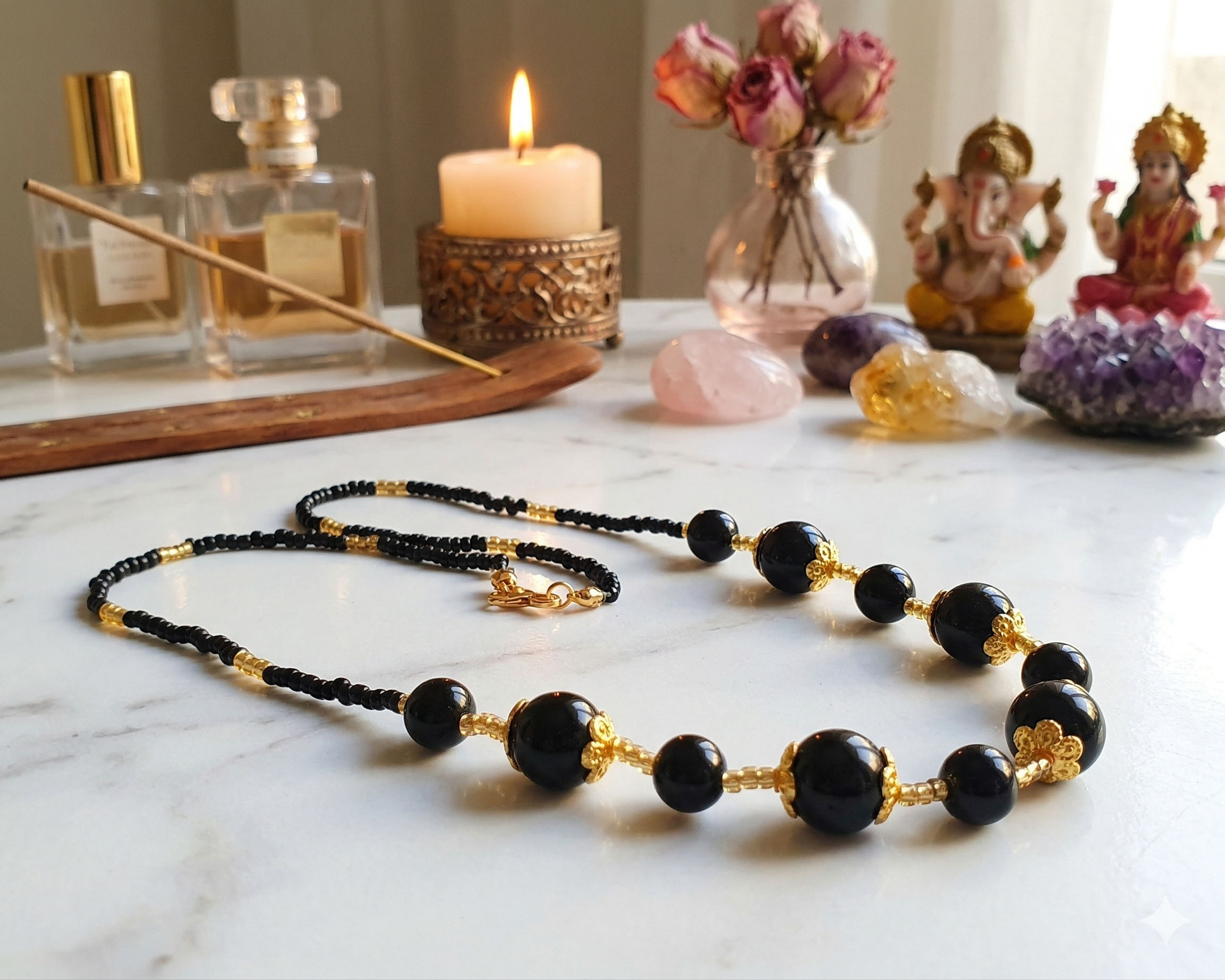 Colar de &Aacute;gata Negra *Midnight*