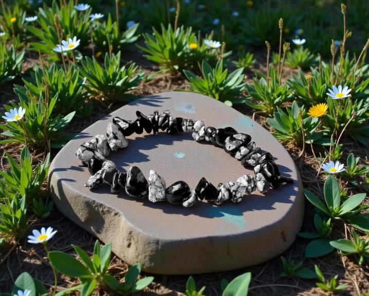 Pulseira de Obsidiana Floco de Neve