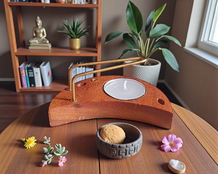Incensário Duplo para Incensos e Palo Santo (Meia Lua)