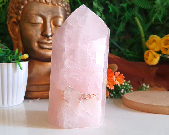 Ponta de Quartzo Rosa 538g