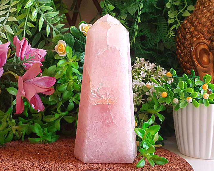 Ponta de Quartzo Rosa 376g