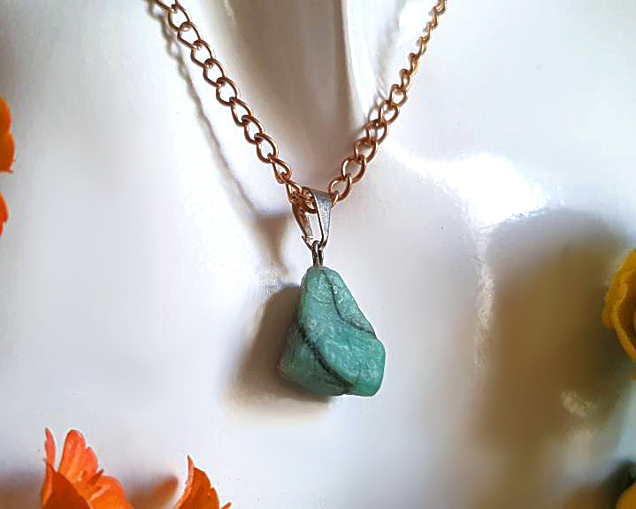 Pingente de Esmeralda Banhado a Prata