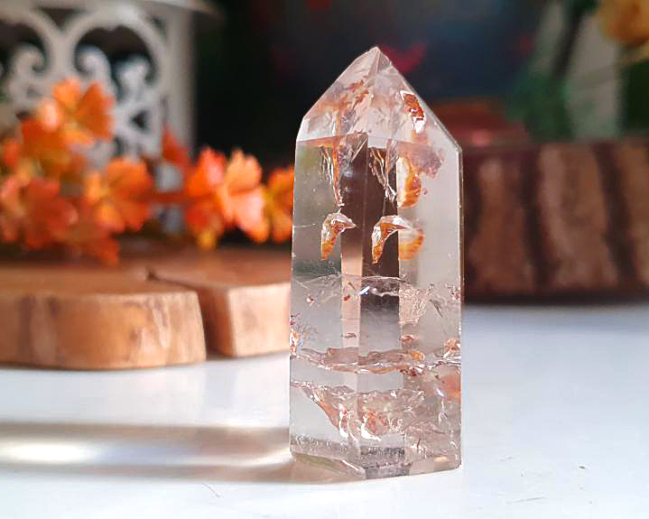 Ponta de Cristal com Minério de Ferro  24g