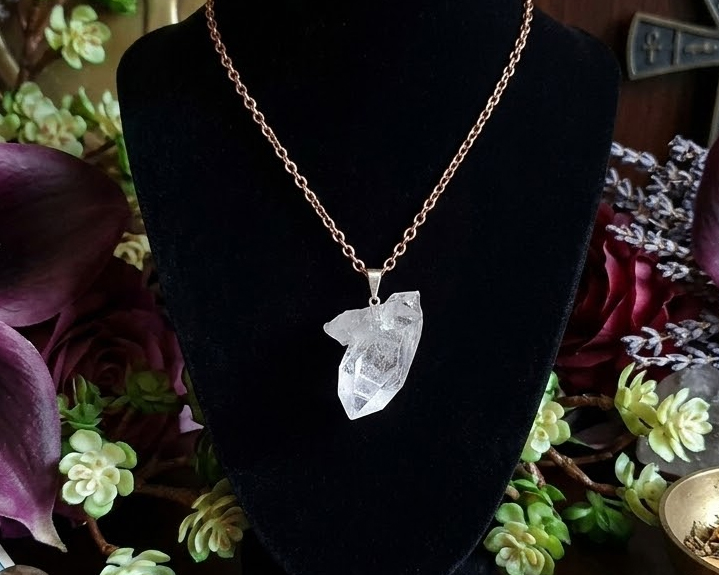 Pingente Drusa de Cristal Banhado a Prata