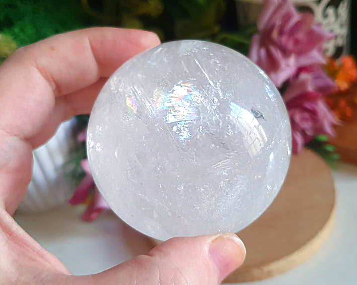 Esfera de Cristal  com Arco-Íris 343g