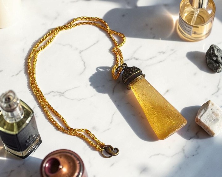 Colar de Âmbar Corrente Macrame