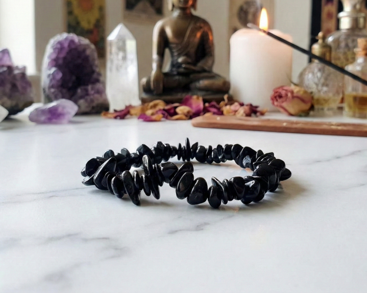 Pulseira de Turmalina Negra