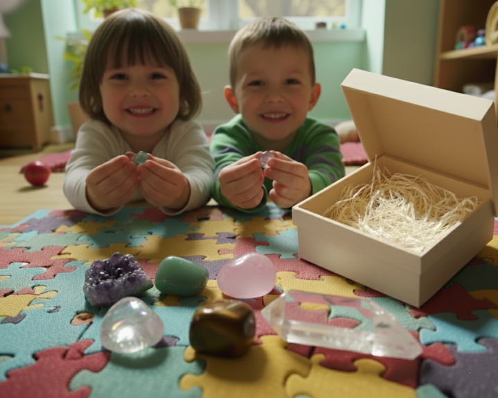 Chakras - Diversos - Caixa Pedras Prote&ccedil;&atilde;o Para Crian&ccedil;as -1