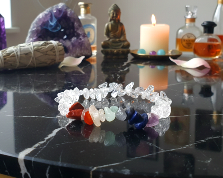 Pulseira dos 7 Chakras com Cristal