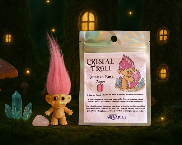 Cristal Troll do Amor (Quartzo Rosa)
