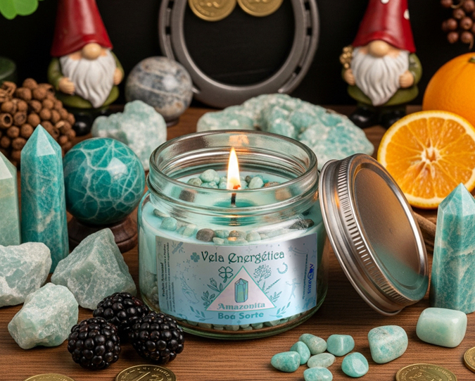 Amazonita - Diversos - Vela da Boa Sorte de Amazonita 0